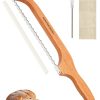 01 Bread Knife for Homemade Bread, 16" Sourdough Bread Slicer, Bow Saw Cutter with Double-sided Blades for Easy Cutting, Orange