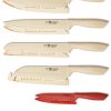 01 Knife Set, 12-PC Colorful Kitchen Knife Set, 6 Sharp Kitchen Knives with Covers for Cooking, Cutting&Chopping (Beige)