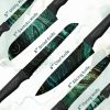 02 HUNTER.DUAL Knife Set, 12-PC Colorful Kitchen Knife Set, 6 Sharp Kitchen Knives with Covers for Cooking, Cutting&Chopping, Greenstone