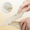 02 Knife Set, 12-PC Colorful Kitchen Knife Set, 6 Sharp Kitchen Knives with Covers for Cooking, Cutting&Chopping (Beige)