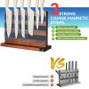 03 Magnetic Knife Holder with Enhanced Magnets, Multifunctional Countertop Magnetic Knife Block Stand, Universal Knife Storage & Kitchen Tool Organizer for Counter Top