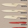 03 Knife Set, 12-PC Colorful Kitchen Knife Set, 6 Sharp Kitchen Knives with Covers for Cooking, Cutting&Chopping (Beige)