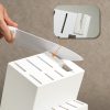 04 Knife Set, HUNTER.DUAL 15 Piece Kitchen Knife Set with Block and Built-in sharpener, Dishwasher Safe, Anti-slip Handle, White