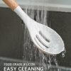 05 Silicone Cooking Utensils Set 10 Pcs - BPA Free Kitchen Utensil Set with Heat-Resistant Wood Handles, Non-Scratch Spatula Set Safe for Nonstick Cookware (White)