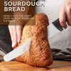 06 Bread Knife, 10 inch Serrated Sourdough Slicer Cutter for Homemade Bread, 1.4116 German Steel, Ergonomic Anti-slip Handle (Black, 10 inch)