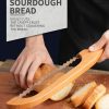 06 Bread Knife for Homemade Bread, 16" Sourdough Bread Slicer, Bow Saw Cutter with Double-sided Blades for Easy Cutting, Orange