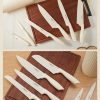 06 Knife Set, 8-Piece Kitchen Knife Set for Chef, Sharp Knife Set with Universal Knife Block, Anti-Rust Kitchen Knife Block Set, Ergonomical Design (White)