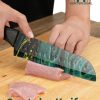 06 HUNTER.DUAL Knife Set, 12-PC Colorful Kitchen Knife Set, 6 Sharp Kitchen Knives with Covers for Cooking, Cutting&Chopping, Greenstone