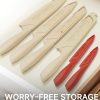 06 Knife Set, 12-PC Colorful Kitchen Knife Set, 6 Sharp Kitchen Knives with Covers for Cooking, Cutting&Chopping (Beige)
