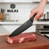 08.1 Knife Set, 8-Piece Kitchen Knife Set for Chef, Sharp Knife Set with Universal Knife Block, Anti-Rust Kitchen Knife Block Set, Ergonomical Design (Black)