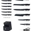 15pro 副图2 HUNTER.DUAL 15 Pcs Kitchen Knife Set with Block Self Sharpening, Dishwasher Safe, Anti-slip Handle, Black