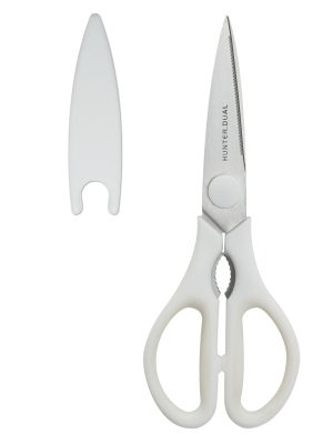 Kitchen Scissors for Food, HUNTER.DUAL Heavy Duty Come Apart Poultry Shears for Cooking, All Purpose for Cutting Chicken, Meat, Fish & Vegetables (White, 8.35 Inch)