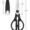 02 Kitchen Scissors for Food, HUNTER.DUAL Heavy Duty Come Apart Poultry Shears for Cooking, All Purpose for Cutting Chicken, Meat, Fish & Vegetables (Black, 8.35 Inch)