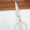Kitchen Scissors for Food, HUNTER.DUAL Heavy Duty Come Apart Poultry Shears for Cooking, All Purpose for Cutting Chicken, Meat, Fish & Vegetables (White, 8.35 Inch)