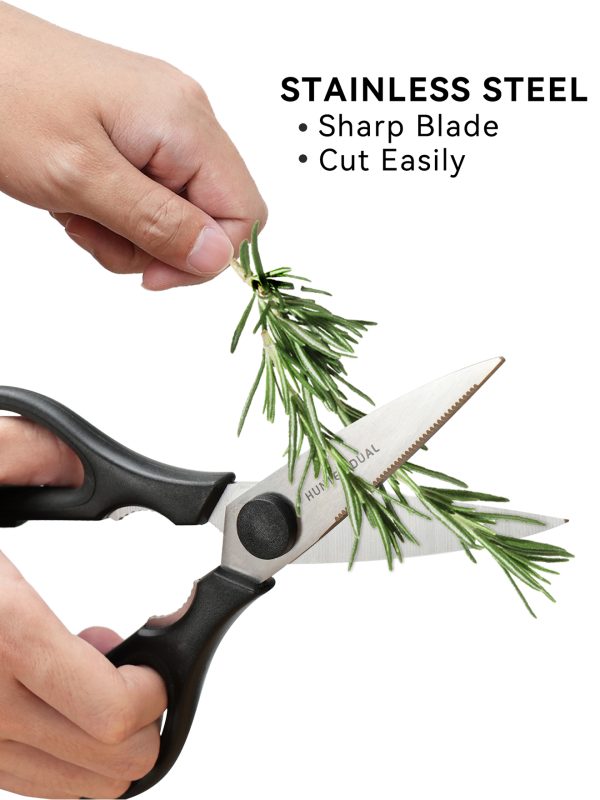 05 Kitchen Scissors for Food, HUNTER.DUAL Heavy Duty Come Apart Poultry Shears for Cooking, All Purpose for Cutting Chicken, Meat, Fish & Vegetables (Black, 8.35 Inch)