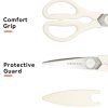 06 Kitchen Scissors for Food, HUNTER.DUAL Heavy Duty Come Apart Poultry Shears for Cooking, All Purpose for Cutting Chicken, Meat, Fish & Vegetables (Cream, 8.35 Inch)